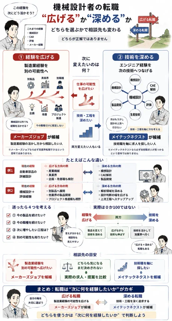 機械設計者の“広げる転職/深める転職”