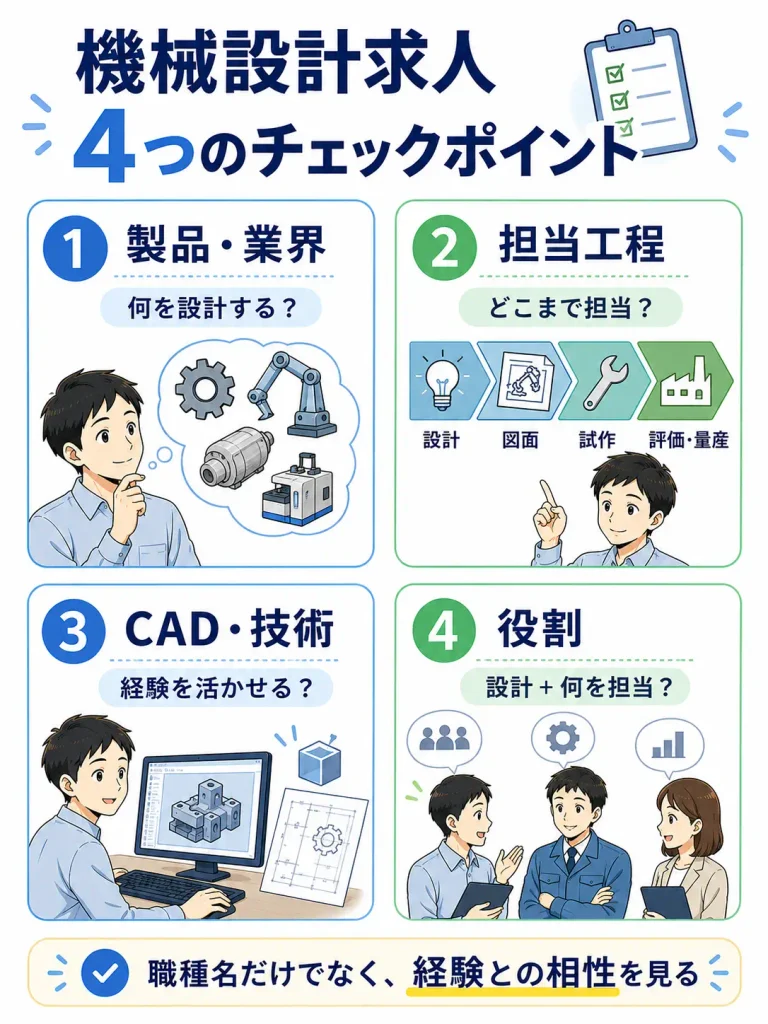 機械設計者が求人を見るときの4つのチェックポイント