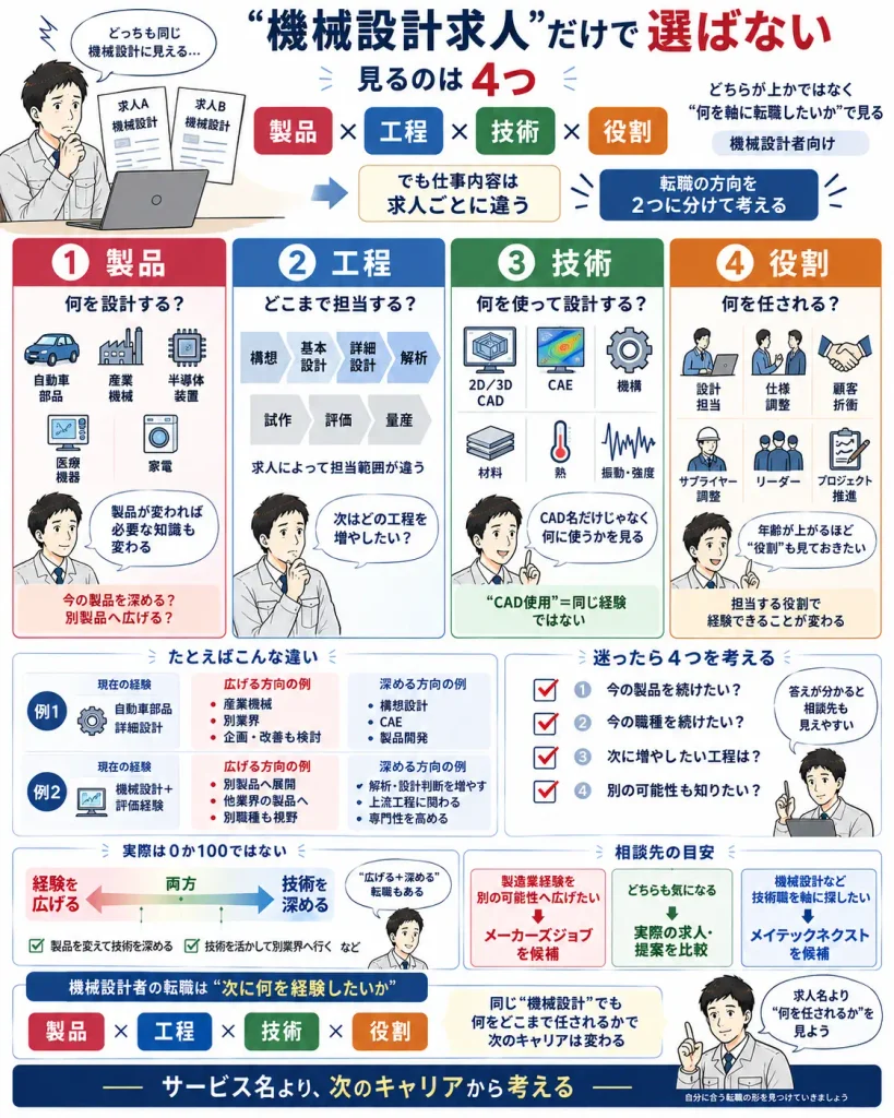 機械設計求人を見る4つの軸