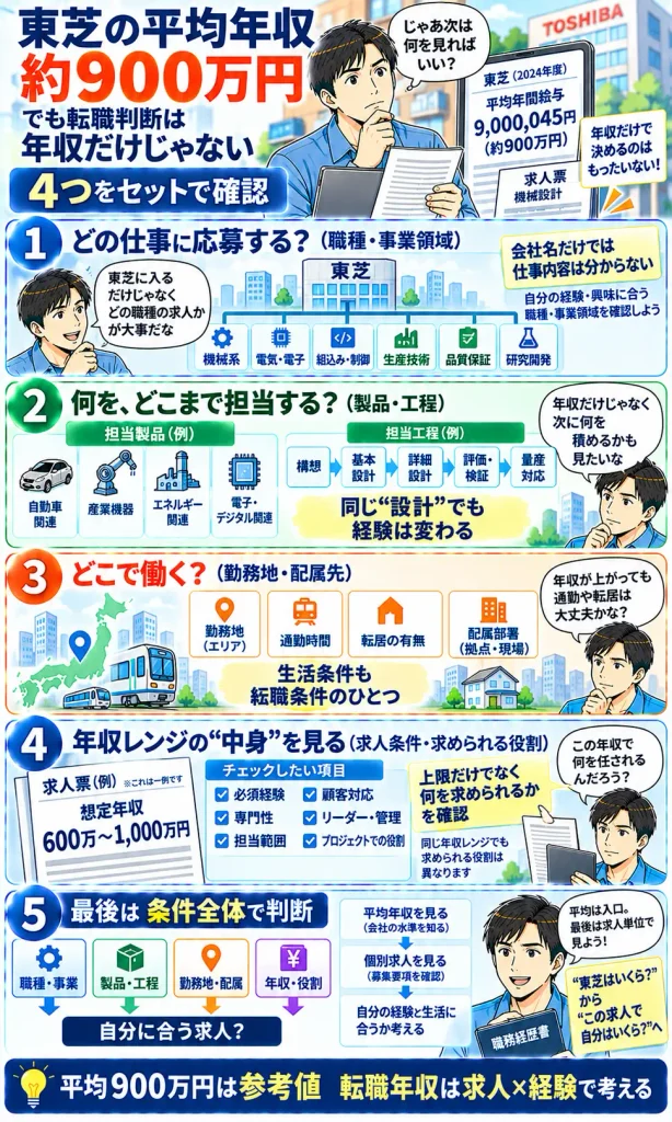 東芝へ転職するなら年収と一緒に見る4つのポイント