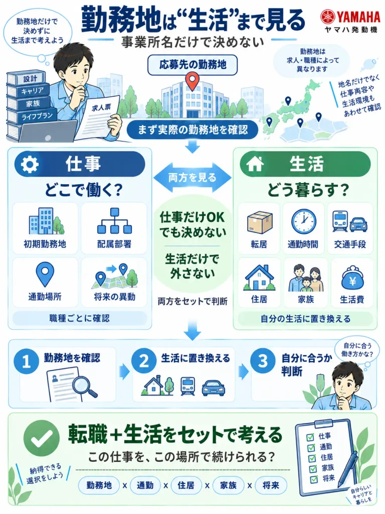 勤務地を見るときの“仕事＋生活”チェック図