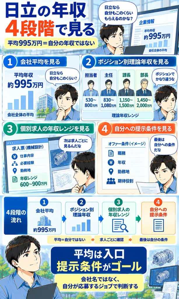 日立の年収を見る4段階